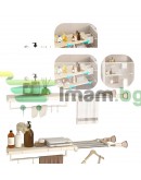 Разтегателен телескопичен разделител за рафтове на гардероб, регулируем 70-120 см, с вендуза